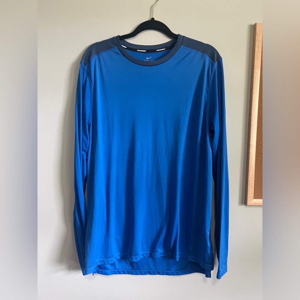 Nike Running Shirt Long Sleeve Blue Men XL